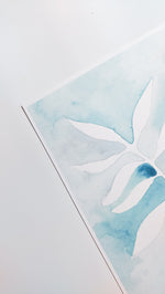 GIFT SET - TEAL NEGATIVE BOTANICAL ART PRINT + BOOKMARK