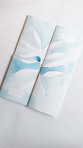 GREETING CARD SET - TEAL NEGATIVE BOTANICAL