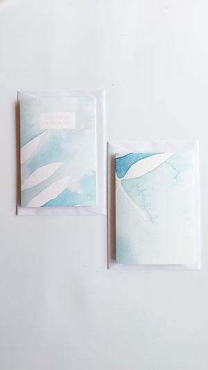 GREETING CARD SET - TEAL NEGATIVE BOTANICAL