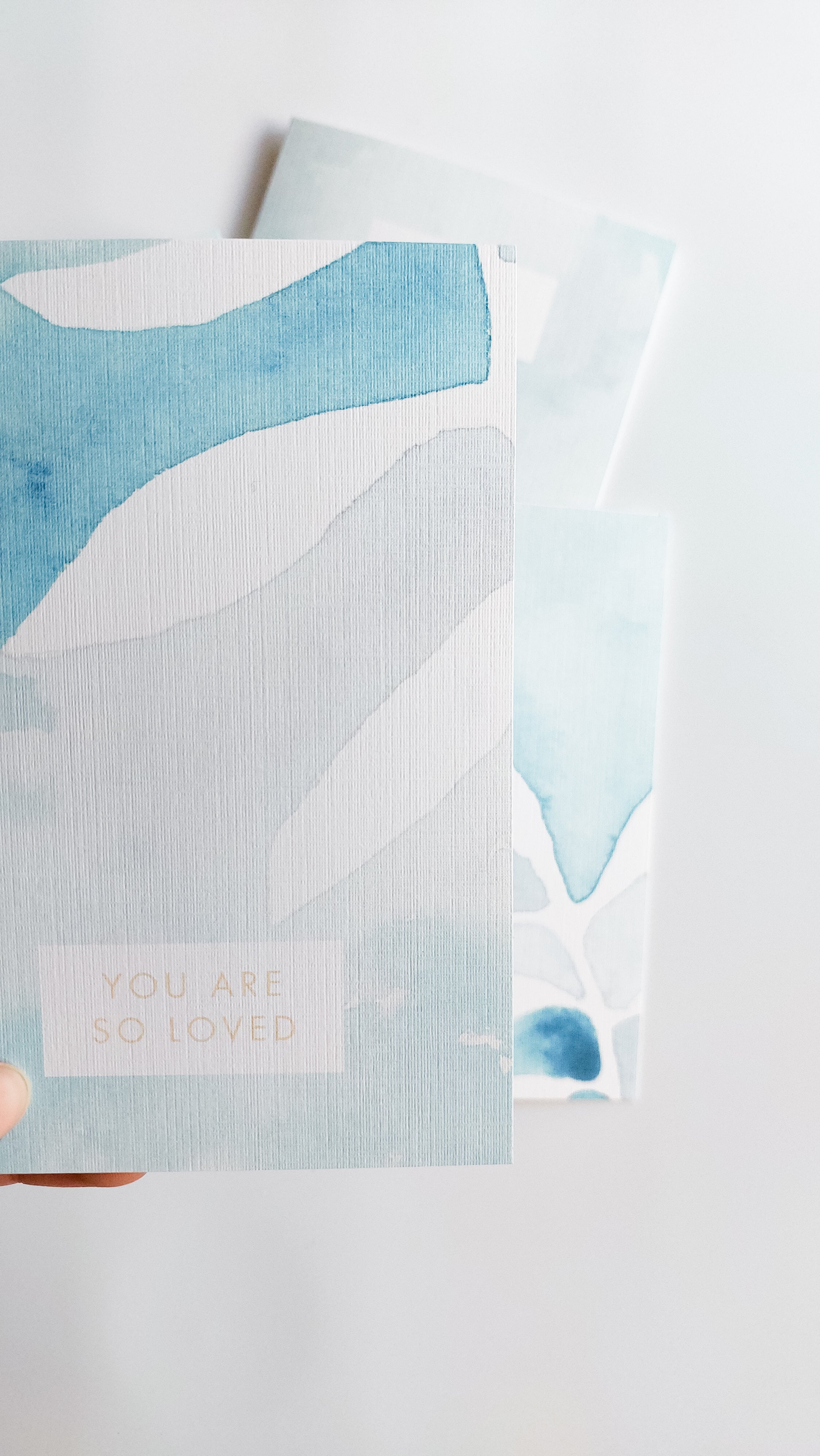 GREETING CARD SET - TEAL NEGATIVE BOTANICAL