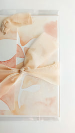 GIFT SET - PEACH NEGATIVE BOTANICAL ART PRINT + BOOKMARK