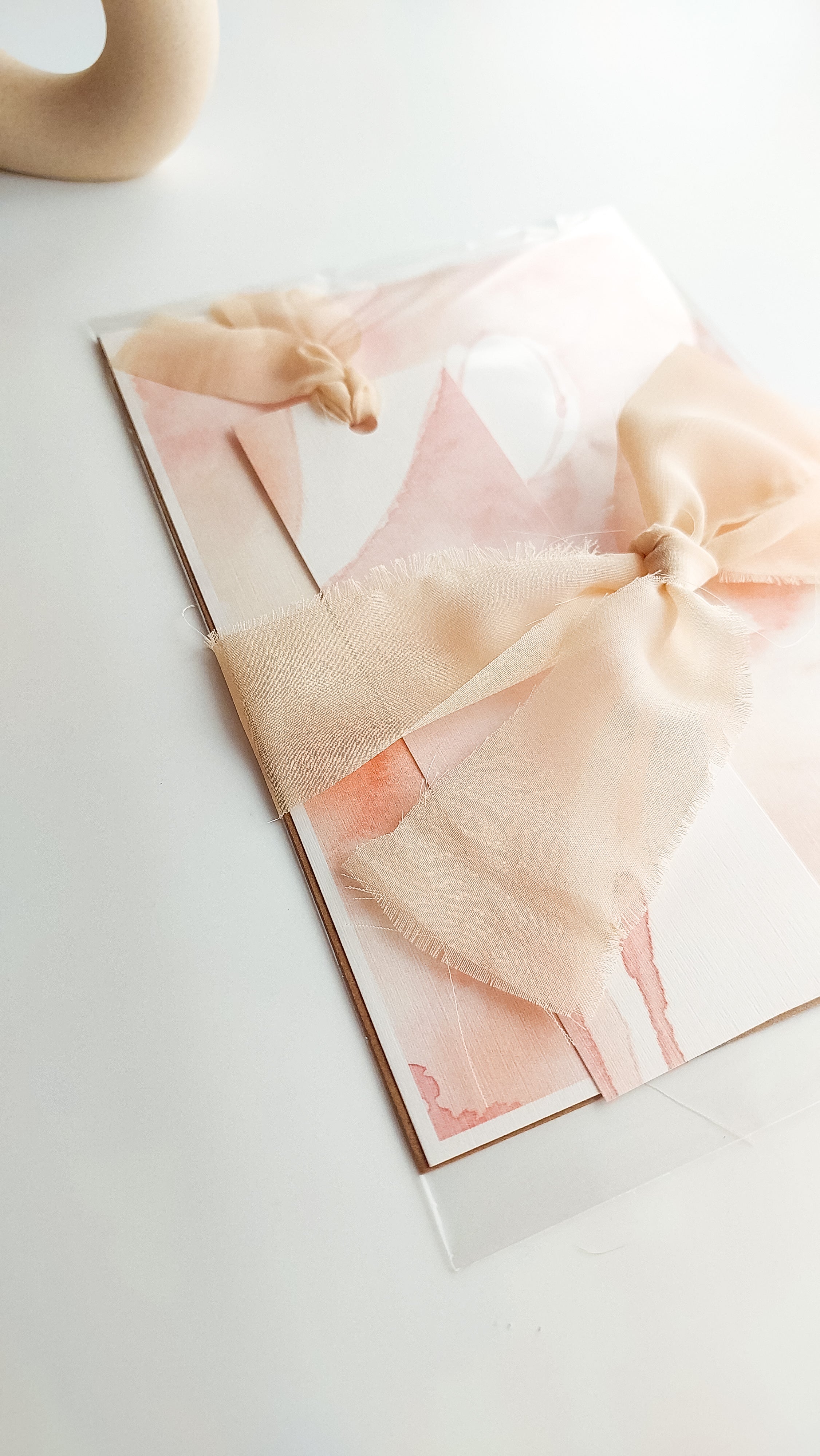 GIFT SET - PEACH NEGATIVE BOTANICAL ART PRINT + BOOKMARK