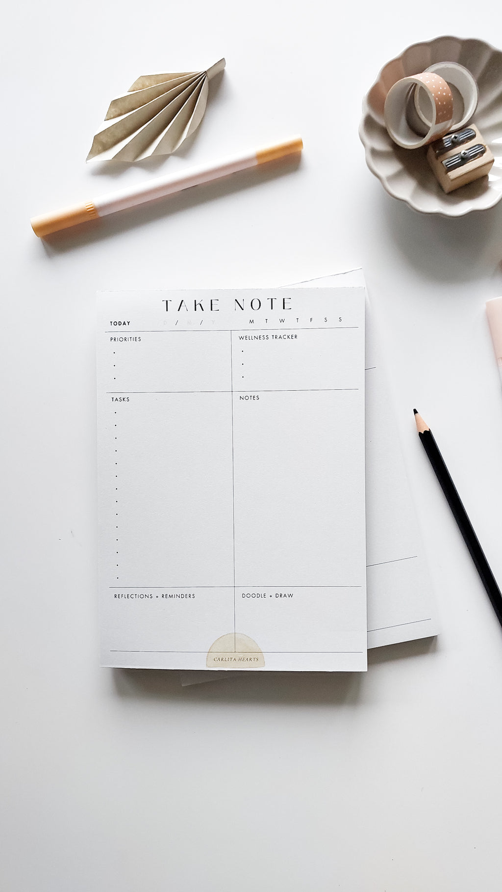 TAKE NOTE DAILY PLANNER NOTEPAD