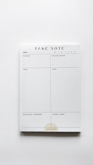 TAKE NOTE DAILY PLANNER NOTEPAD