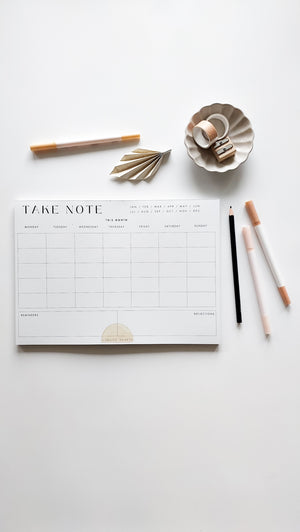 TAKE NOTE MONTHLY PLANNER NOTEPAD