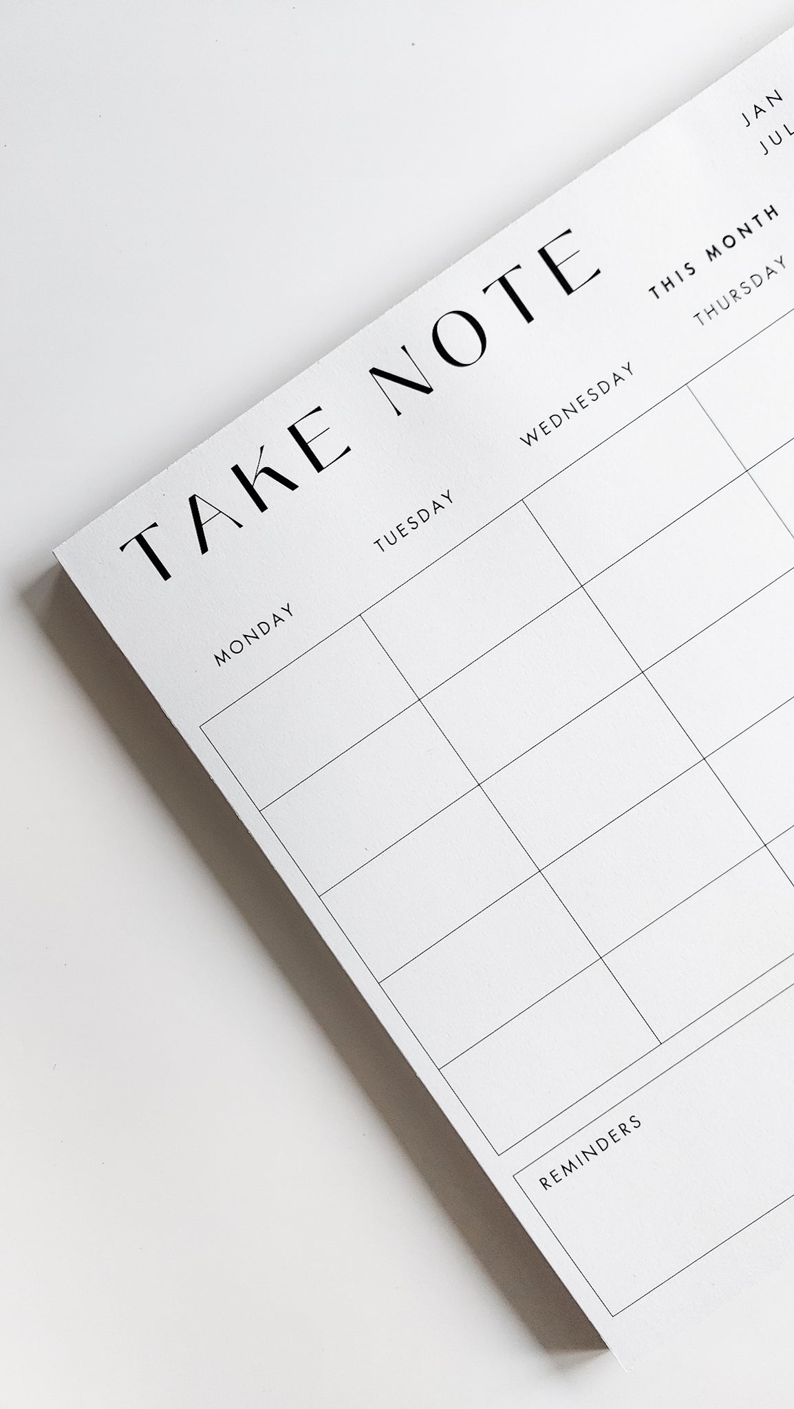 TAKE NOTE MONTHLY PLANNER NOTEPAD