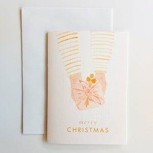 GREETING CARD | YELLOW CHRISTMAS GIFTING HANDS