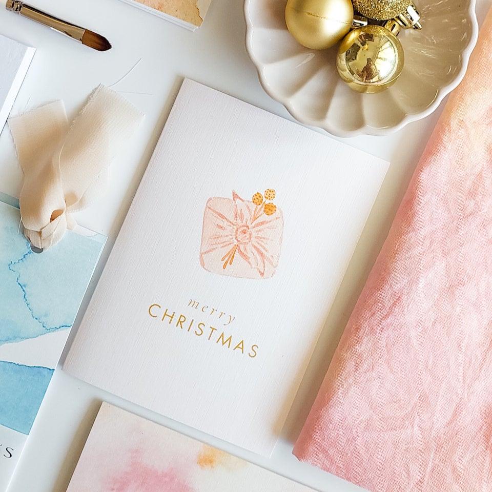 GREETING CARD | PEACH CHRISTMAS GIFT