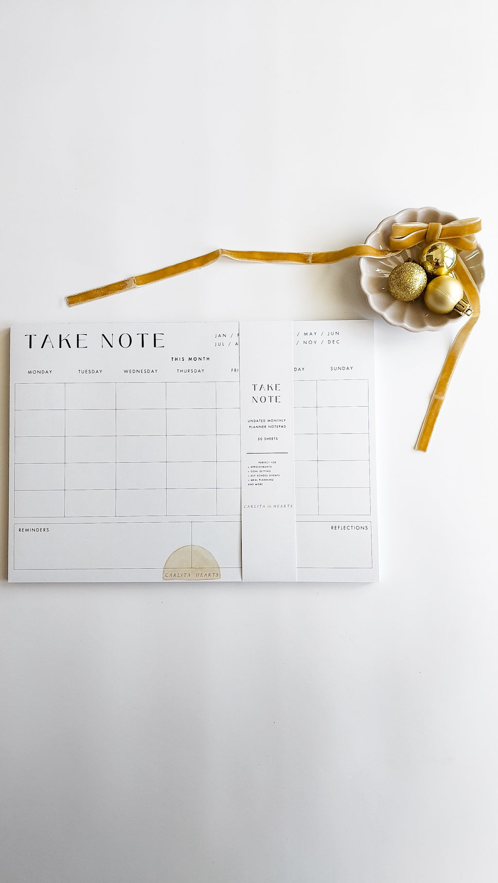 TAKE NOTE MONTHLY PLANNER NOTEPAD