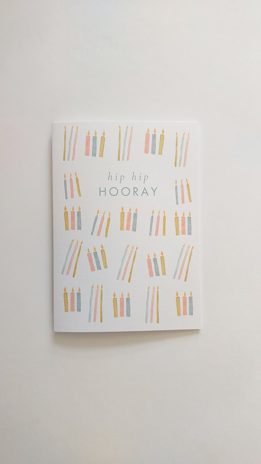 GREETING CARD - TEAL HIP HIP HOORAY CANDLES CARD