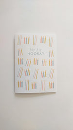 GREETING CARD - TEAL HIP HIP HOORAY CANDLES CARD