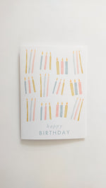 GREETING CARD - TEAL HAPPY BIRTHDAY CANDLES CARD