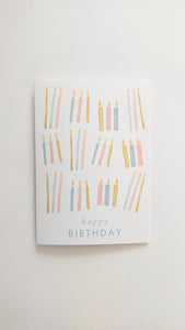 GREETING CARD - TEAL HAPPY BIRTHDAY CANDLES CARD