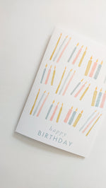 GREETING CARD - TEAL HAPPY BIRTHDAY CANDLES CARD