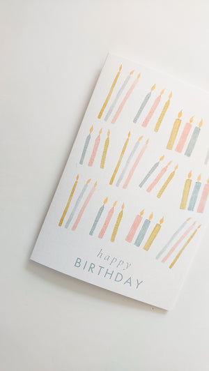 GREETING CARD - TEAL HAPPY BIRTHDAY CANDLES CARD