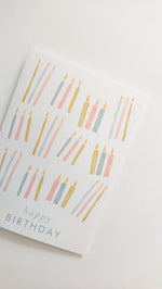 GREETING CARD - TEAL HAPPY BIRTHDAY CANDLES CARD