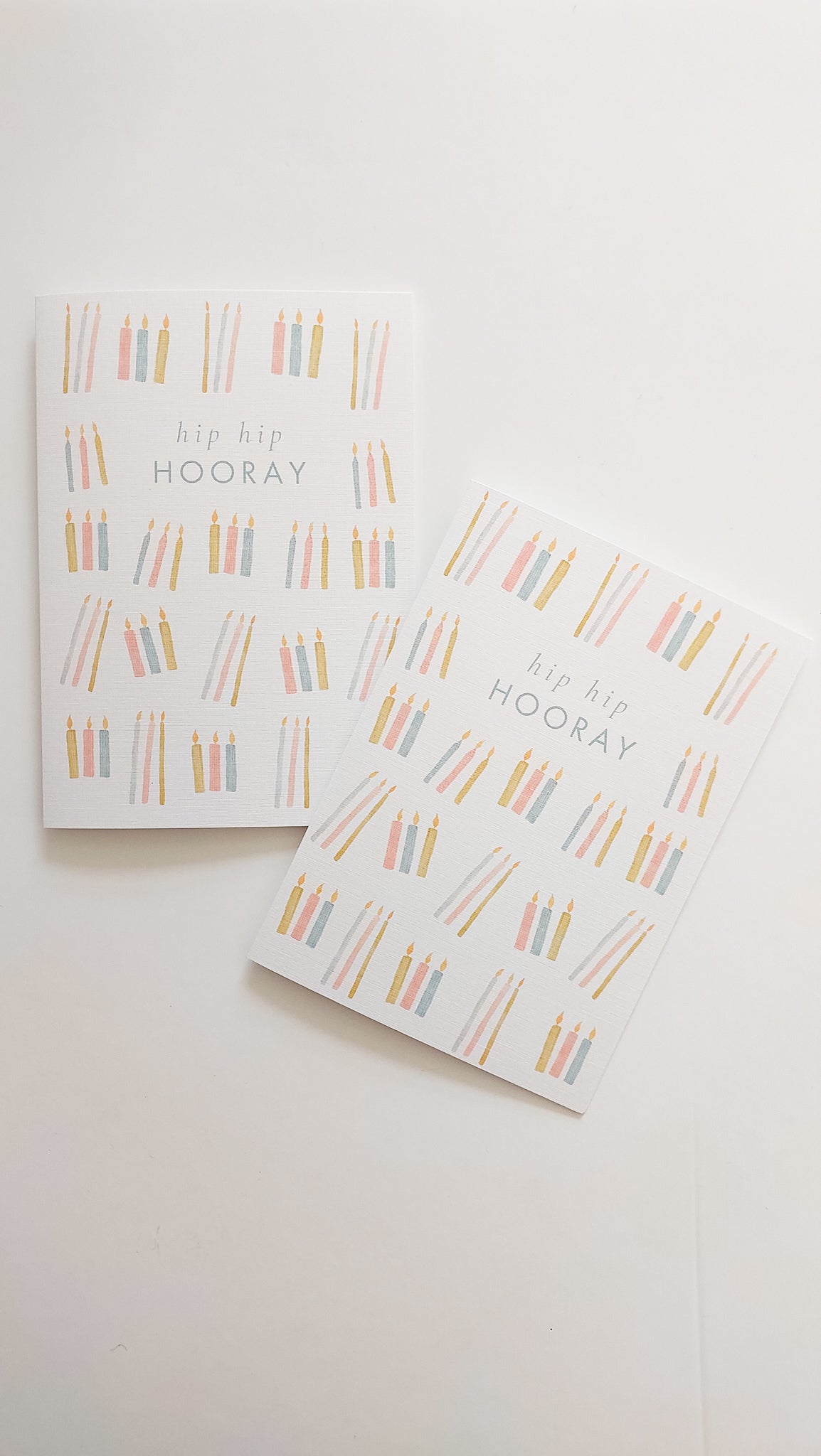 GREETING CARD - TEAL HIP HIP HOORAY CANDLES CARD