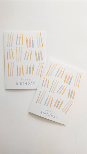 GREETING CARD - TEAL HAPPY BIRTHDAY CANDLES CARD