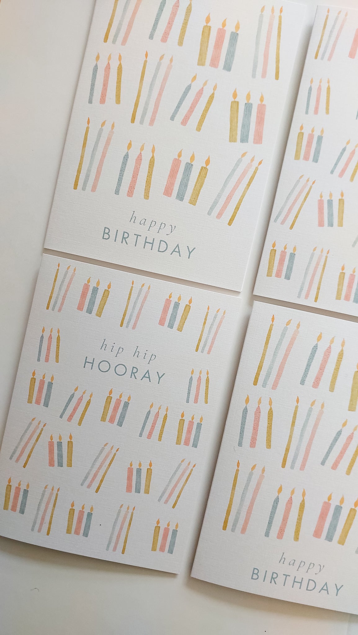 GREETING CARD - TEAL HIP HIP HOORAY CANDLES CARD