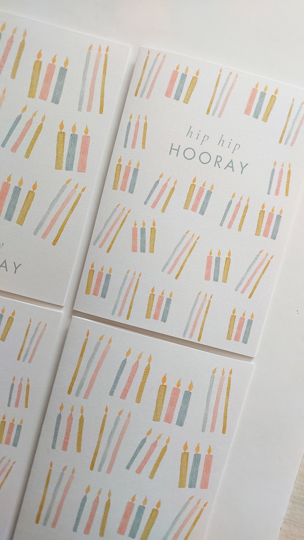 GREETING CARD - TEAL HIP HIP HOORAY CANDLES CARD