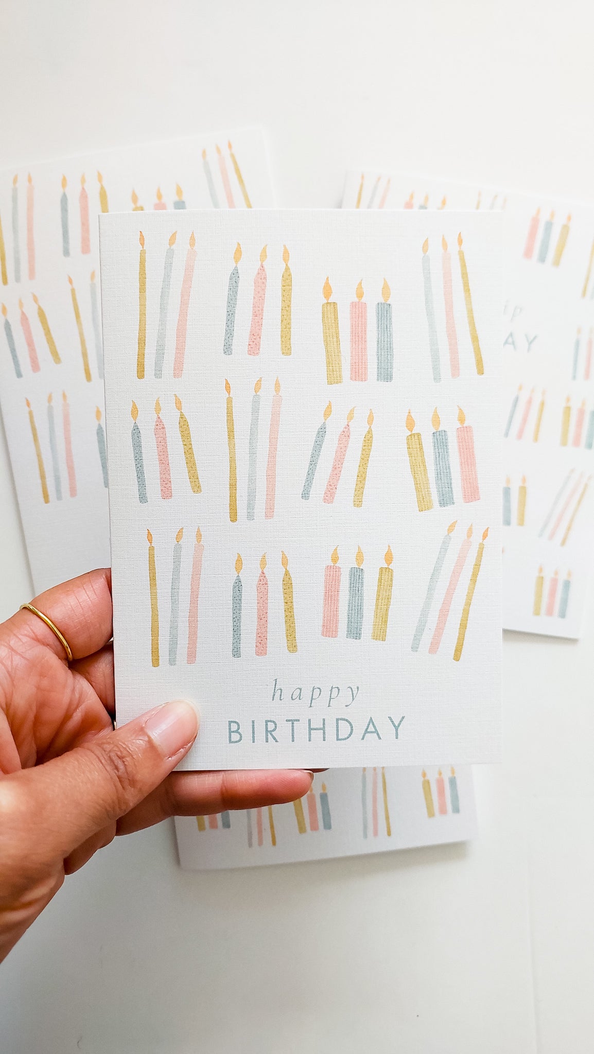 GREETING CARD - TEAL HAPPY BIRTHDAY CANDLES CARD