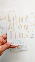GREETING CARD - TEAL HAPPY BIRTHDAY CANDLES CARD