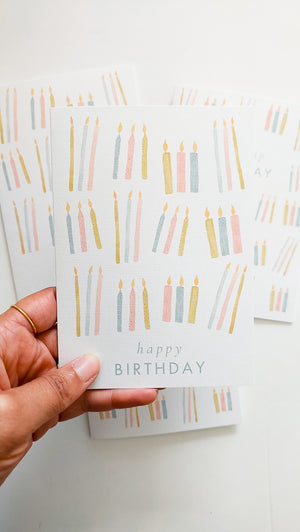 GREETING CARD - TEAL HAPPY BIRTHDAY CANDLES CARD