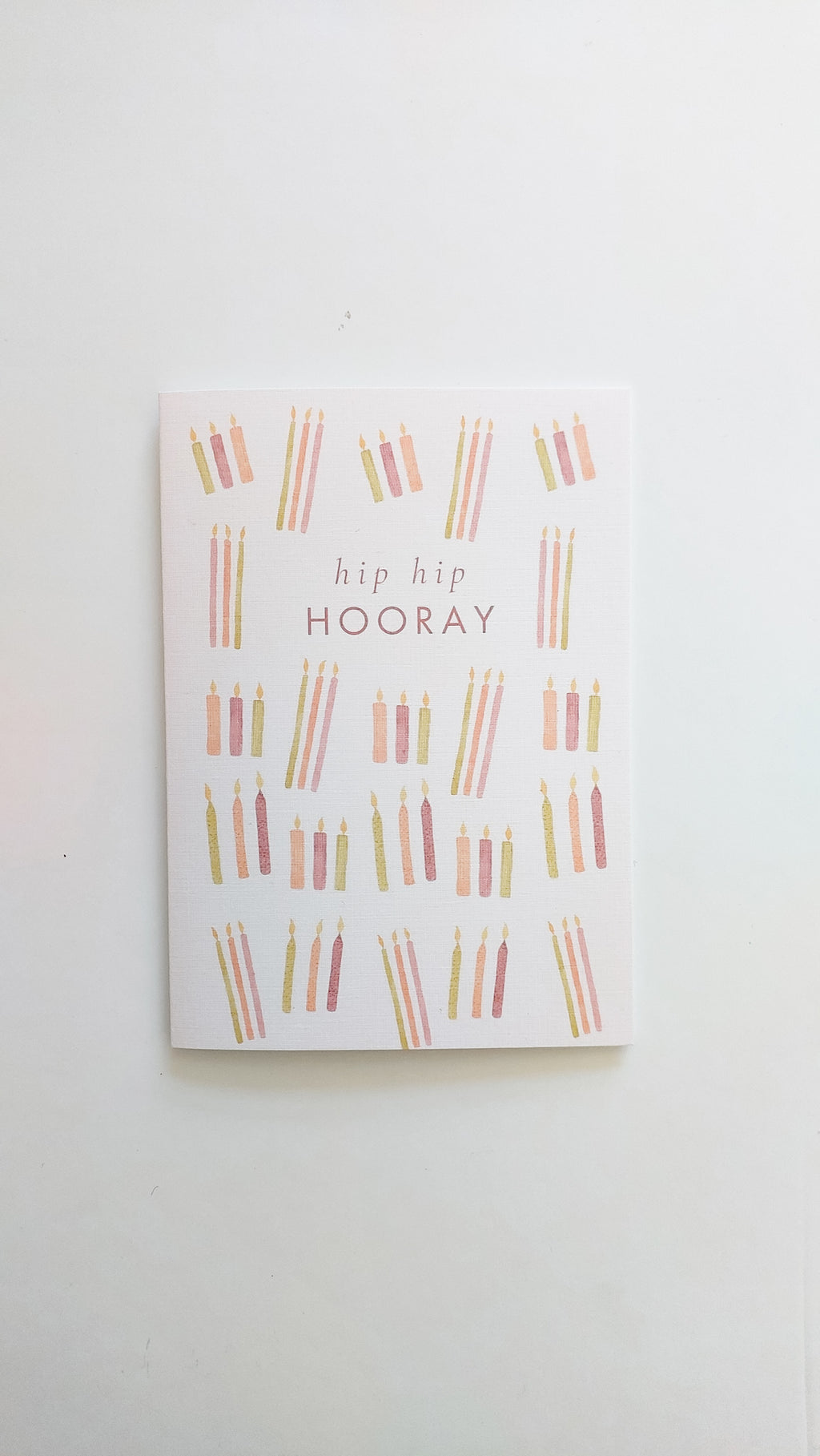 GREETING CARD - BURGUNDY HIP HIP HOORAY CANDLES CARD