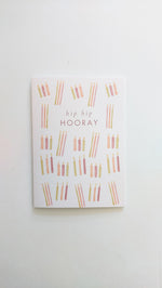 GREETING CARD - BURGUNDY HIP HIP HOORAY CANDLES CARD