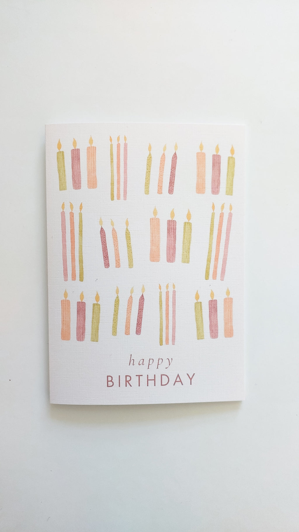 GREETING CARD - BURGUNDY HAPPY BIRTHDAY CANDLES CARD