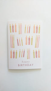 GREETING CARD - BURGUNDY HAPPY BIRTHDAY CANDLES CARD