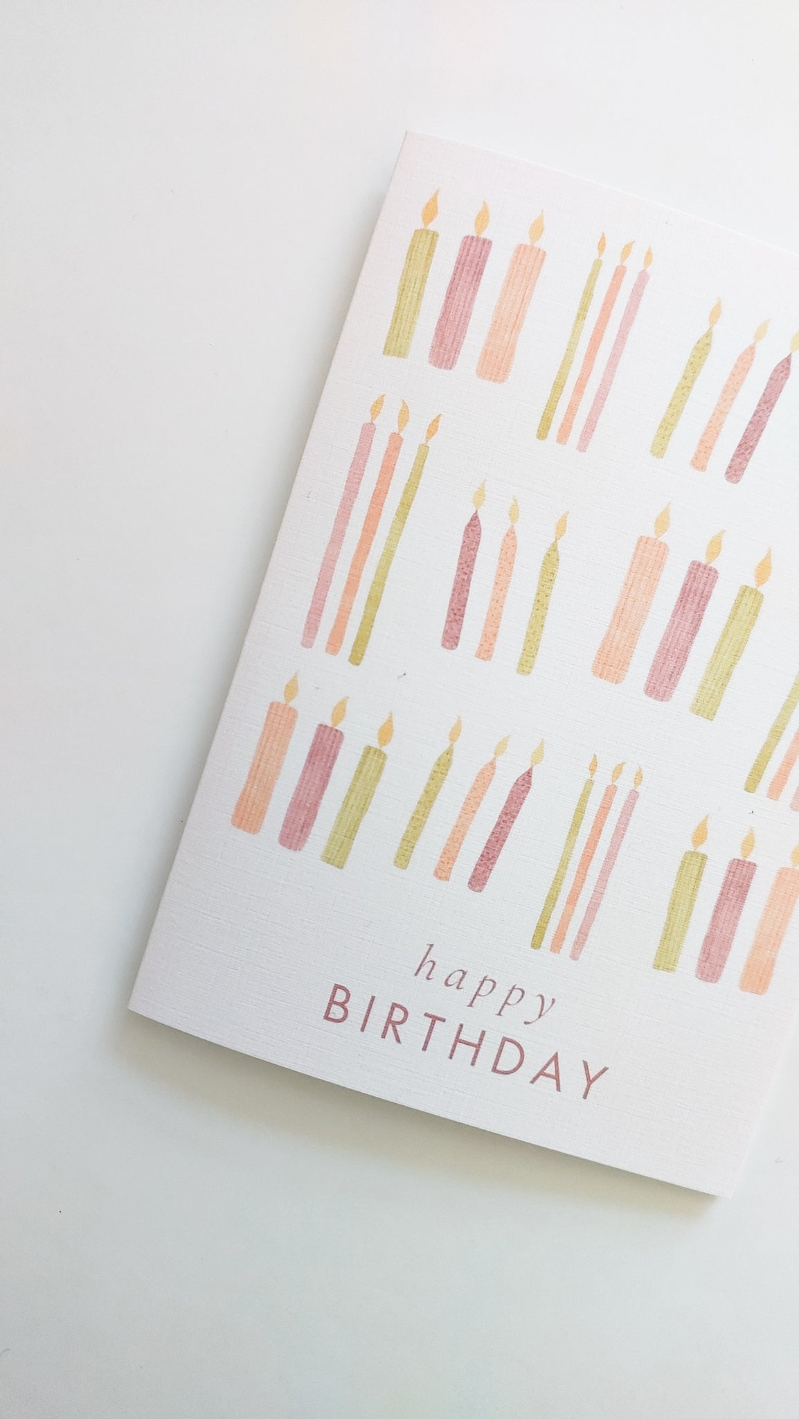 GREETING CARD - BURGUNDY HAPPY BIRTHDAY CANDLES CARD