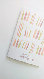 GREETING CARD - BURGUNDY HAPPY BIRTHDAY CANDLES CARD