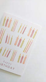 GREETING CARD - BURGUNDY HAPPY BIRTHDAY CANDLES CARD