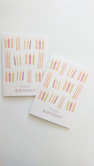 GREETING CARD - BURGUNDY HAPPY BIRTHDAY CANDLES CARD