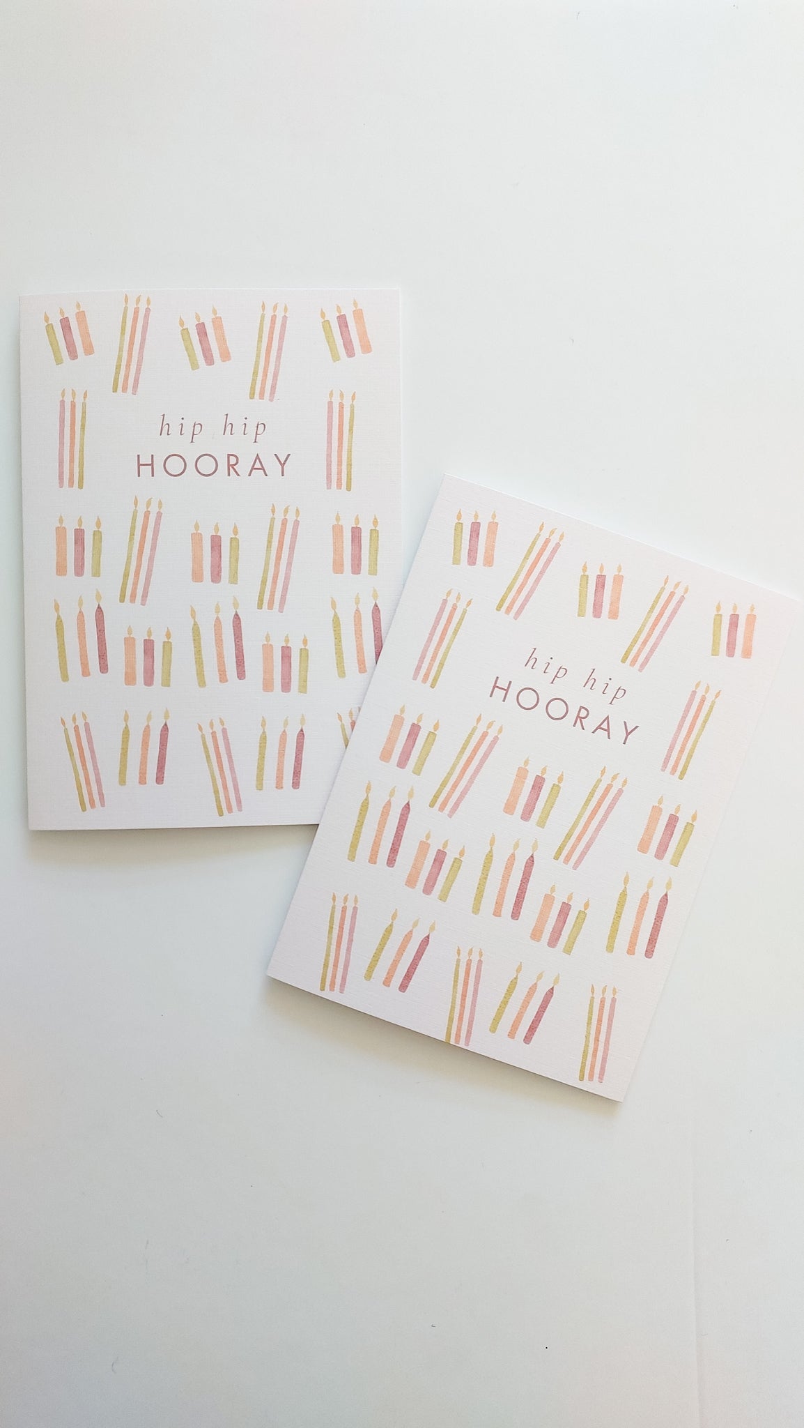 GREETING CARD - BURGUNDY HIP HIP HOORAY CANDLES CARD
