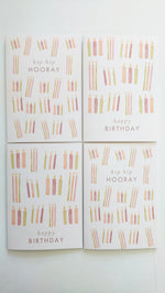 GREETING CARD - BURGUNDY HIP HIP HOORAY CANDLES CARD