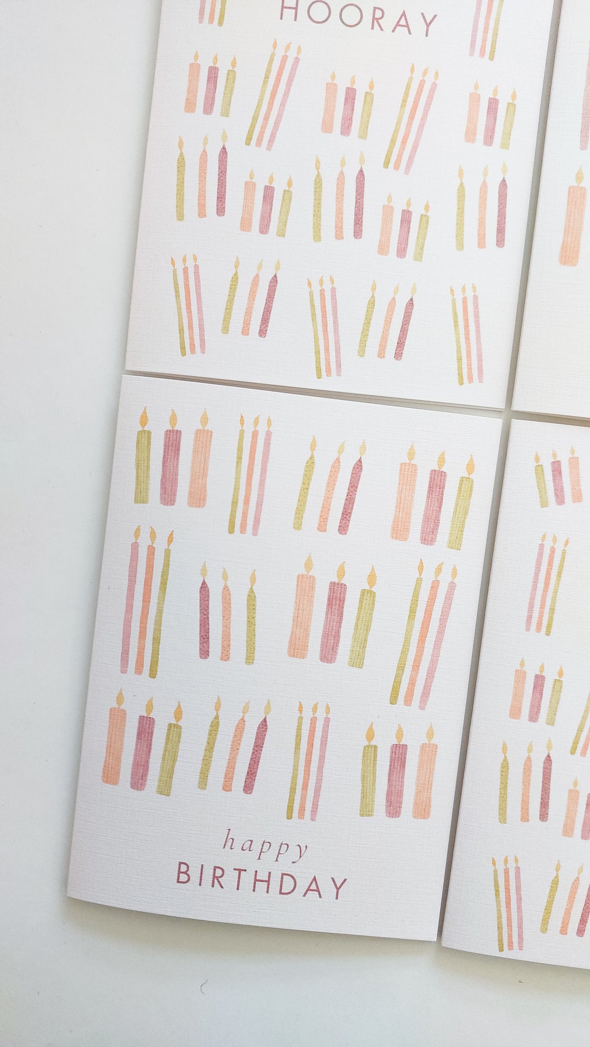 GREETING CARD - BURGUNDY HIP HIP HOORAY CANDLES CARD