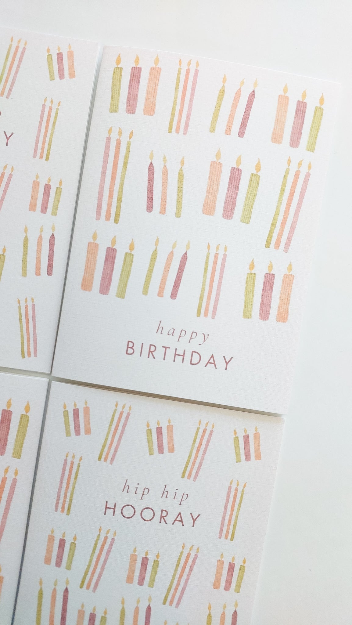 GREETING CARD - BURGUNDY HIP HIP HOORAY CANDLES CARD