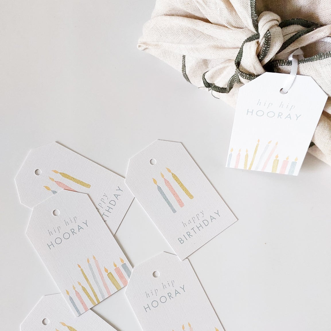GIFT TAGS | TEAL BIRTHDAY CANDLES
