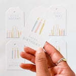 GIFT TAGS | TEAL BIRTHDAY CANDLES
