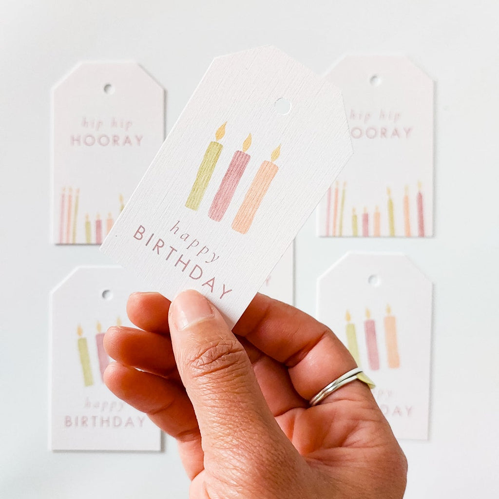 GIFT TAGS | BURGUNDY BIRTHDAY CANDLES