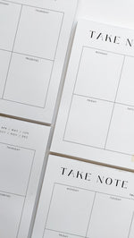 TAKE NOTE WEEKLY PLANNER NOTEPAD