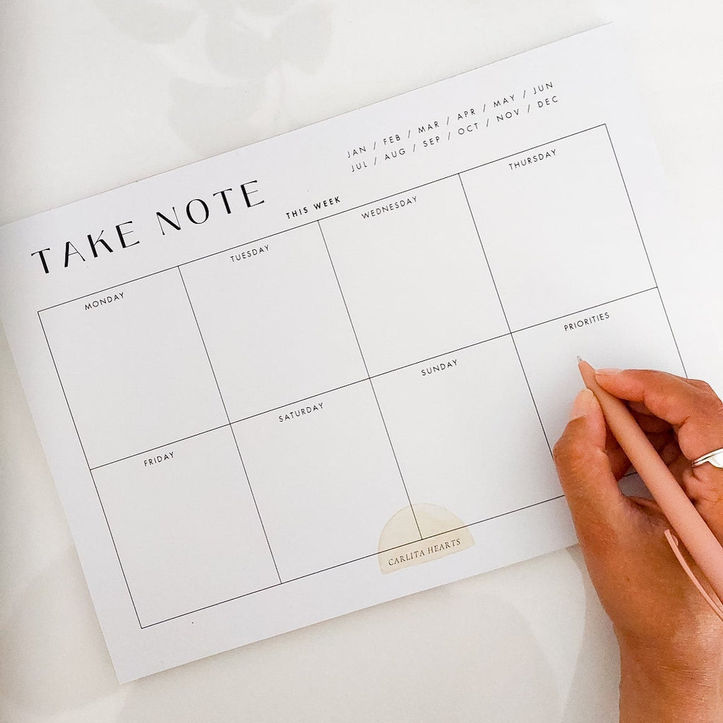TAKE NOTE WEEKLY PLANNER NOTEPAD