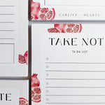 TAKE NOTE TA DA LIST NOTEPAD - POMEGRANATES