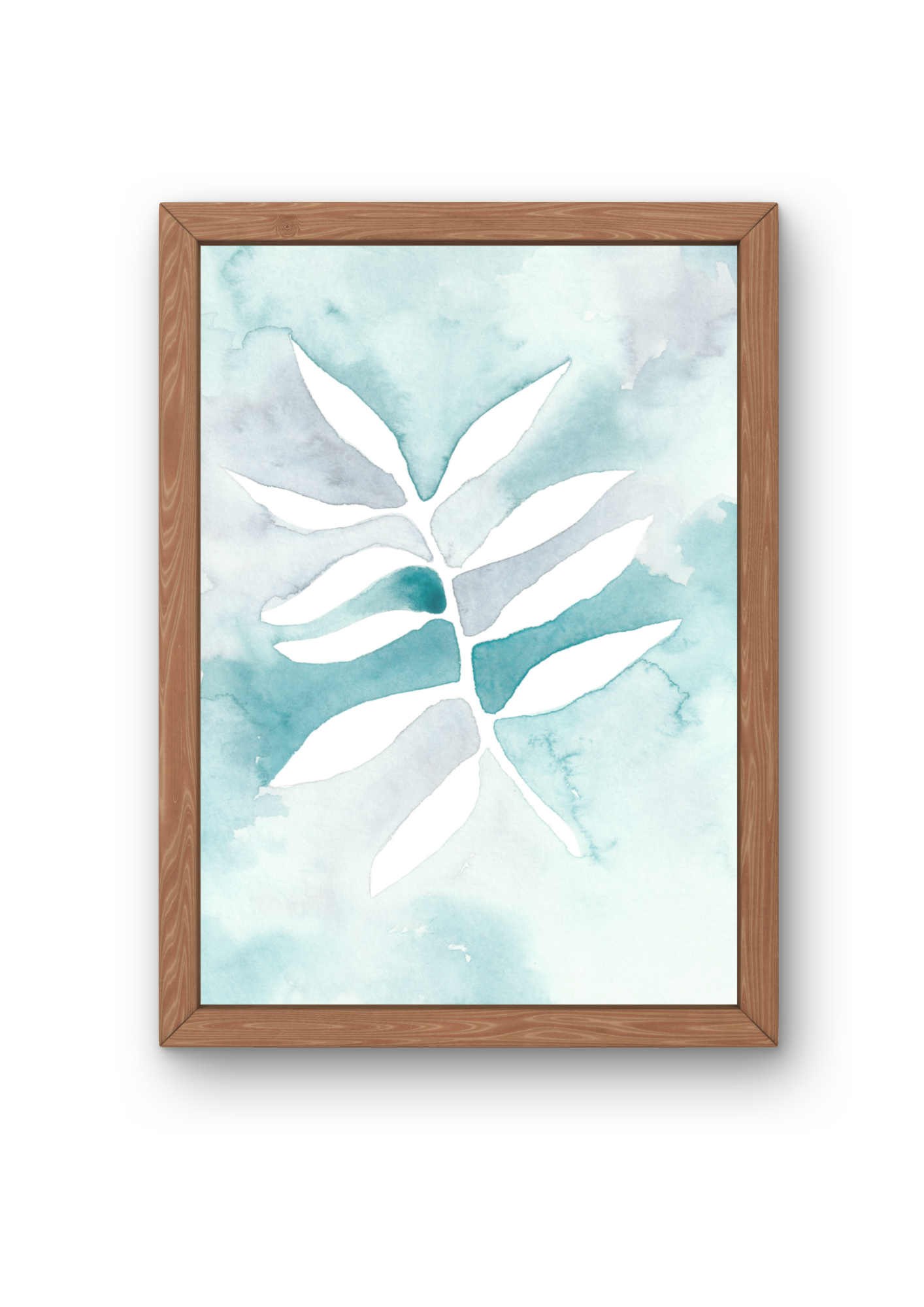 TEAL NEGATIVE BOTANICAL