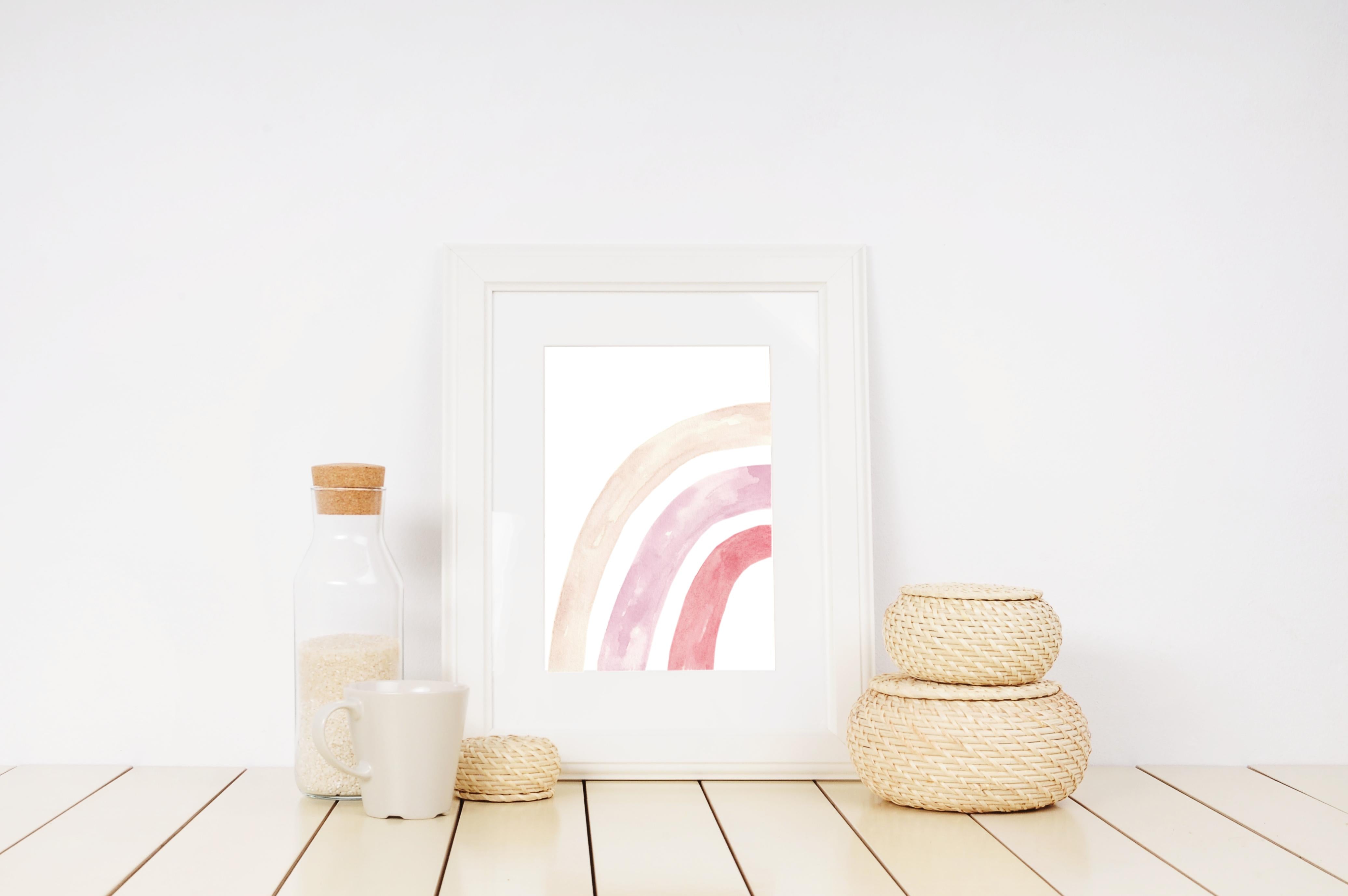 DIGITAL PRINT - DUSTY PINK RAINBOW